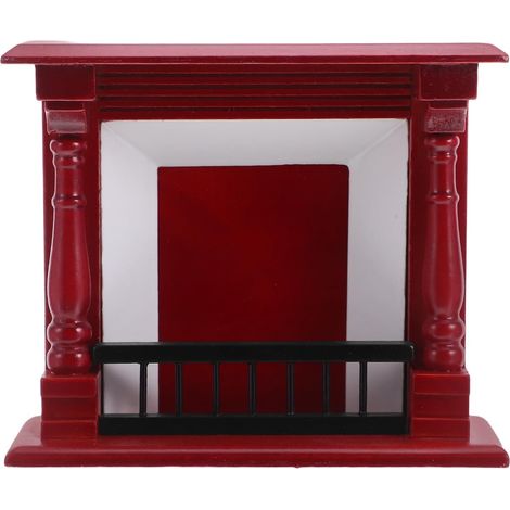 Cheminée Miniature pour Maison de Poupée Décor Mobilier Miniature pour Mini-Maison Accessoire de Décoration Intérieure (1/5)