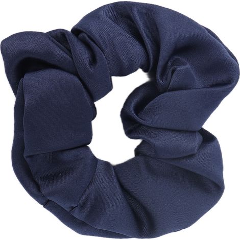 Élastiques à cheveux en tissu doux uni bleu foncé, chouchous pour filles, accessoires capillaires sans couture (1/5)
