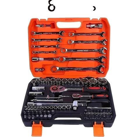 Schraubenschlüssel Set, 82-teiliges Werkzeugset, multifunktionale Aufbewahrungstasche, Ein Set (1/2)