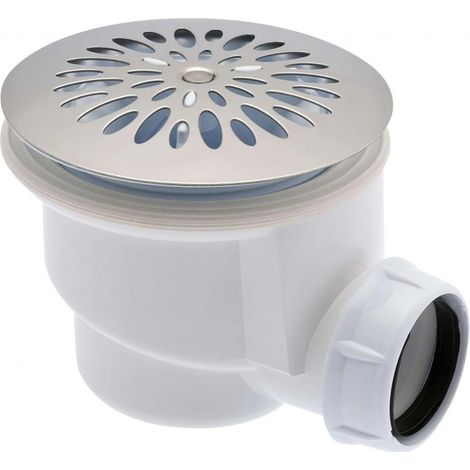 Manguera de ducha con codo, con rejilla de acero inoxidable, salida horizontal ø90
