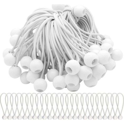 Packung mit 50 elastischen Spannern, elastischen Kordeln mit Kugeln, Bungee-Seilen, elastischen Kugeln für Festzelte, Zelte, Banner und Planen
