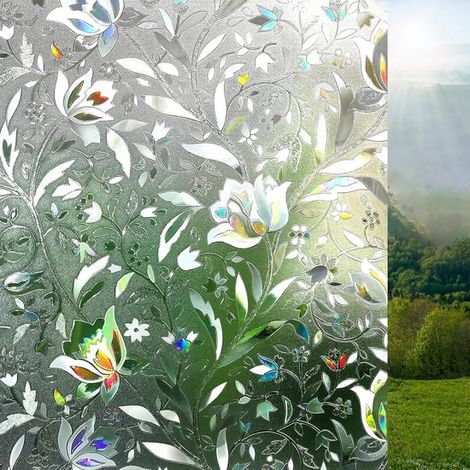 Película de privacidad 3D arcoíris,Película opaca para ventanas,Adherencia estática,Película de protección solar anti-UV (1/5)