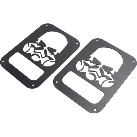 Passend für Jeep Wrangler Modelle JK 2007-2017: Rücklichtrahmen, flache Rücklichtabdeckung, Rücklichtrahmen mit Totenkopf-Design. (1/4)