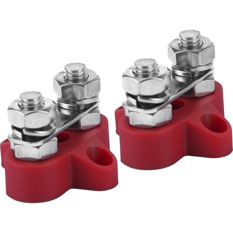 2 Stück 5/16 Zoll M8 Anschlussbolzen, rot, Hochleistungs-Verkabelungsverteilerblockteile für 12–48 V LKWs, Wohnmobile, Boote (1/5)