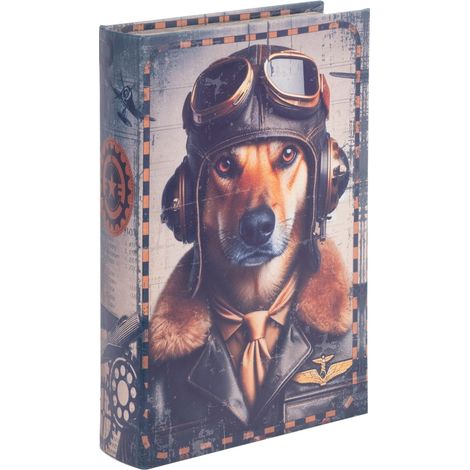 Signes Grimalt Cajas De Libro Decoracion  Caja Libro Perro Cajas Libro Gris 26x17x5cm 34414