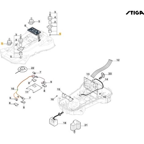 Meccanismo sollevamento ORIGINALE STIGA a3000 rtk robot rasaerba 381394808/0