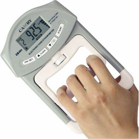 Dynamomètre à main électronique 90 kg – Capacité de préhension réglable – Écran LCD numérique – Pour évaluation musculaire et rééducation