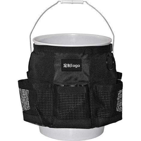 Sac De Rangement Pour Seau - Porte-Seau Pour Lavage Auto Et Jardinage - Compatible Avec Seau De 19 L - Noir - 1 Pièce (1/4)
