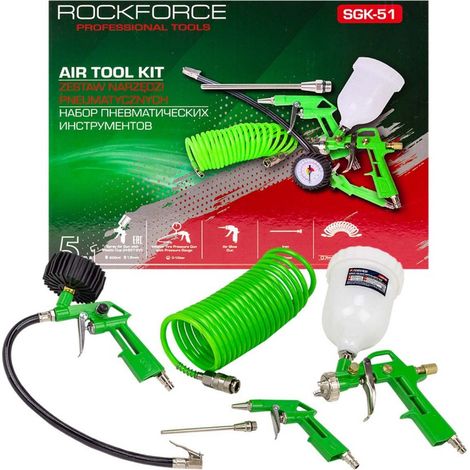 Kit pneumatique 5 en 1 pour compresseur, 5 outils pneumatiques
