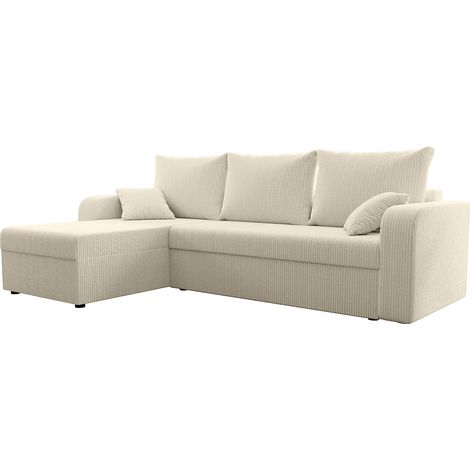 Divano letto angolare con angolo reversibile in Velluto a coste Beige - ONABIA (1/5)