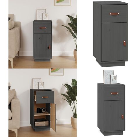 Buffet Gris 34x40x75 cm Bois massif de pin - Buffet - Meuble De Rangement - Commode - Bois Massif - Pin - Home & Living (1/5)