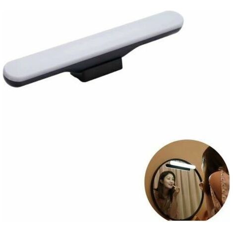 Badezimmer-Wandlampe, kabellose Lupenlampe, stanzfreie LED-Make-up-Schreibtischlampe, wiederaufladbare Schreibtischlampe, Badezimmer-Lupenlampe, dimmbares weißes Licht c FLITI