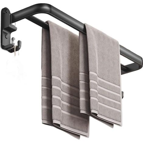 Towel Rack Space Aluminum Hanging Shelf Wall Mounted Folding