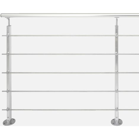 Jardipolys – Kit garde-corps en aluminium 2m – Hauteur 1005-1035mm – Finition thermolaquée gris RAL9006 – Installation simplifiée pour mezzanines et terrasses