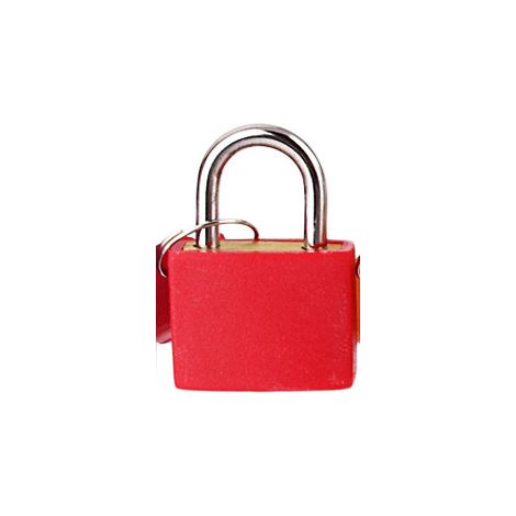 Cadenas de 22 mm en laiton massif avec couvercle en plastique coloré pour boîte de rangement à l'intérieur du sac d'école (rouge vif) (1/5)