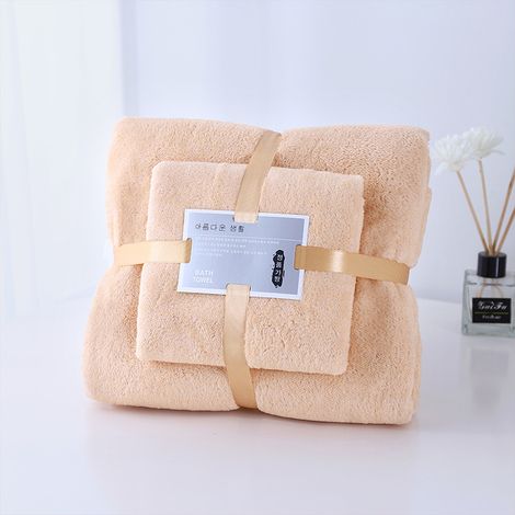 Set aus Bade- und Handtüchern, saugfähig, schnelltrocknend, Geschenk für Gesicht und Bad, Gastgeschenk für Hochzeiten, Großhandel, weich und hautfreundlich (CAMEL, Handtuch + Badetuch [Set]) (1/5)
