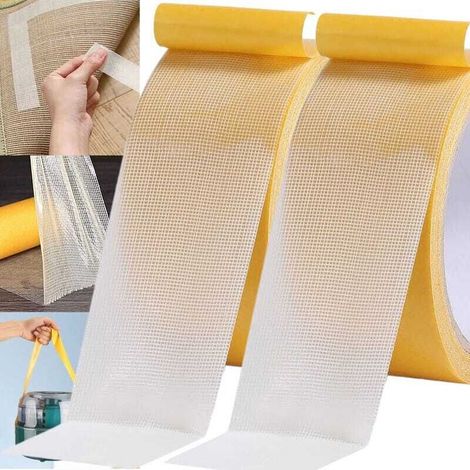 2 PC ruban adhésif double face résistant, ruban adhésif pour tapis, sans colle résiduelle, adapté au tapis, au bois et au sol (5300CM)