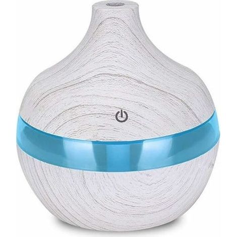 Humidificateur USB 300 ml, diffuseur d'arômes électrique, humidificateur en bois, brumisateur d'huiles essentielles pour la maison et la voiture, mini humidificateur rafraîchissant (Couleur : Jaune) B (1/5)
