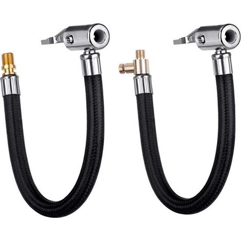 Tuyau de Gonflage de Pneus,20CM Tube d'extension de gonfleur de Pneu Gonfleur Pneu d'extension Cordon Adaptateur Tuyau Pompe Gonflage Pneu pour Pneu (1/5)