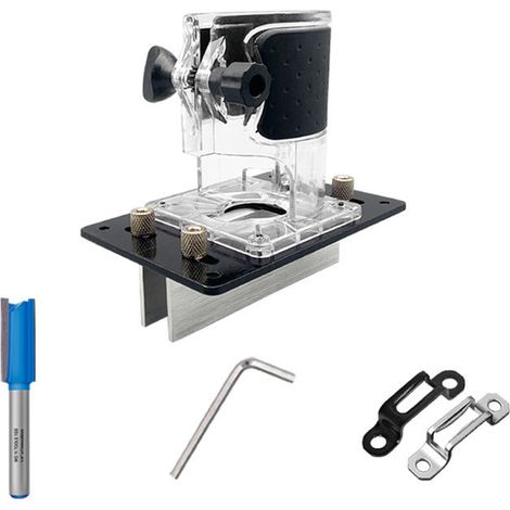 Unsichtbare 2-in-1-Nutfräshilfe für Holzfräsen, 65-mm-Basis mit Fräsführung und integriertem Fräser für Möbel, Schränke und Schuhregale.