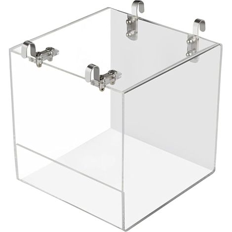 Bain d'oiseau Suspendu Cube Bain d'oiseau Baignoire boîte de Bain Bol Cage Accessoires Petits Oiseaux canaris alouettes perroquets cacatoès tourtereaux perroquets Bain (Carré, 13x13x11cm) (1/4)