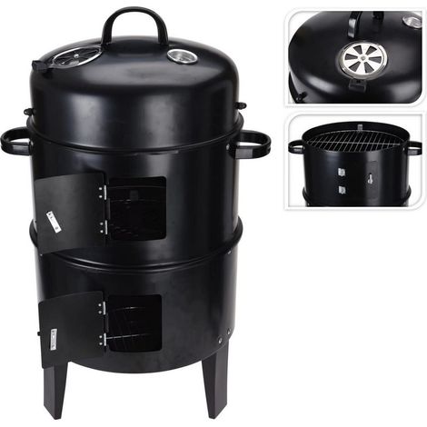 Barbecue a botte affumicatore Colore Nero BBQ (1/5)
