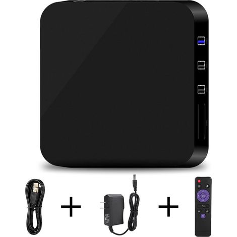MX10-RK3328 Box Android TV 4G/32G, WiFi Lecteur Multimédia, Android 7.1 Quad Core, Prise US (1/5)