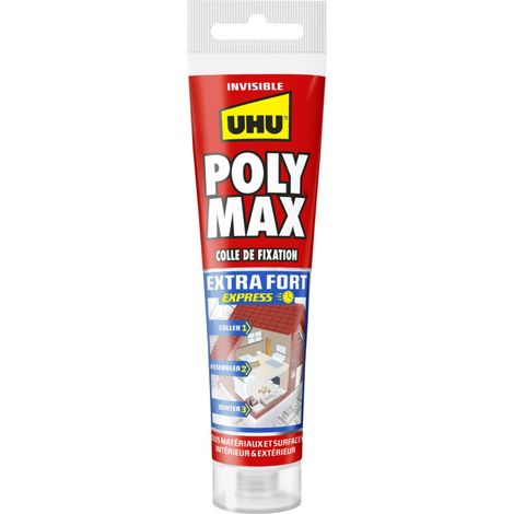 UHU Colle de Fixation et de construction POLY MAX extra fort invisible Tube 115g (1/5)