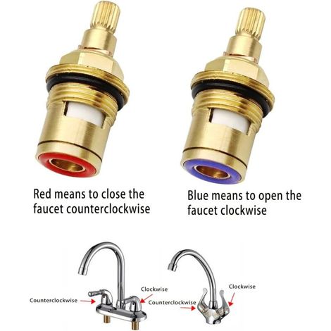 Rubinetto universale di ricambio in ceramica a due componenti, cartuccia in ceramica da 1/2" con vite, cartuccia di ricambio per rubinetti dell'acqua calda e fredda per cucine e bagni domestici. (1/4)