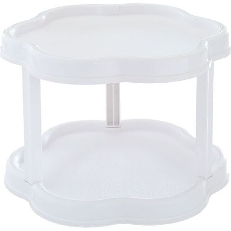 Filiyano-Étagère à épices de cuisine à 2 niveaux avec plateau tournant à 360°, 25 cm - Blanc (1/5)