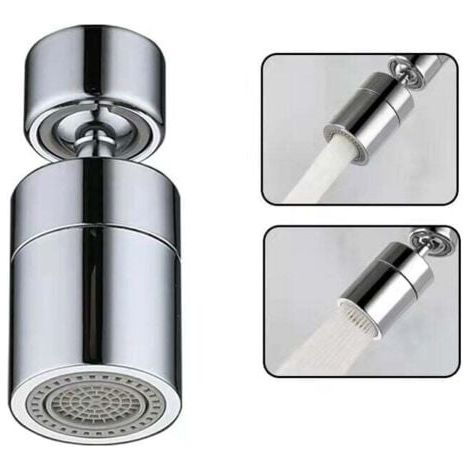 Aérateur de Robinet(Argent), 360° Pivotant Embout Robinet Cuisine, 2 Modes Mousseur Robinet Economie Eau, Brise jet Filtre Robinet Cuisine Salle De Bain lavabo,TRIMEC (1/5)
