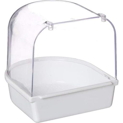 Baignoire pour cage à oiseaux, cage suspendue en plastique, accessoire multifonctionnel, convient aux inséparables, canaris, perruches et perroquets mâles. (1/4)