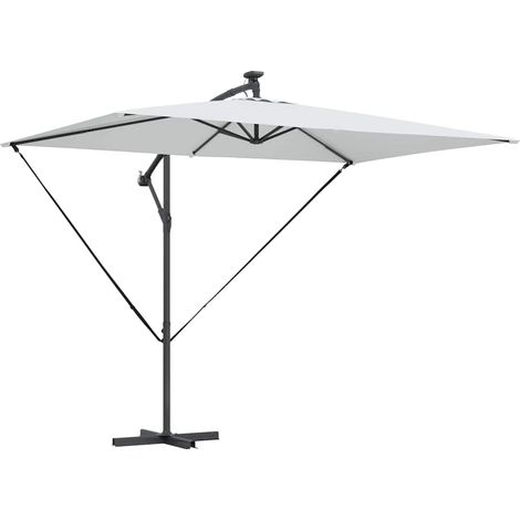 Parasol de jardin,Parasol banane à mât déporté Couleur sable 294 x 200 x 254 cm CFW82495 (1/5)