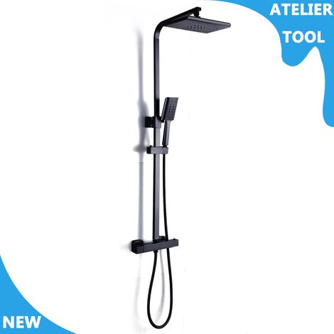 ATELIER Ensemble de douche réglable avec douche à main fonction thermostatique de douche en tête de salle de bain (1/5)