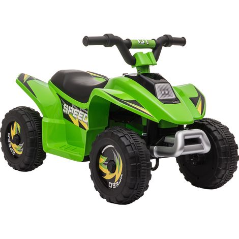 Quad électrique pour enfants avec batterie rechargeable 6V, marche avant et marche arrière, 72 x 40 x 45,5 cm, vert