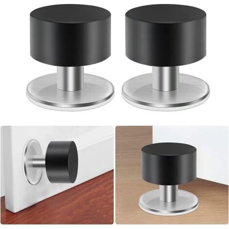 2PCS Butée de Porte Inox Stable Butoir de Porte Butée de Porte Murale Butées de Porte en Acier Inoxydable Butoir Arrêts de Porte Butées de Porte Adhesive Butée de Porte Sol pour Montage Mural (1/5)
