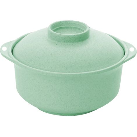 (Vert) Tasse de nouilles instantanées de style japonais avec couvercle, en plastique écologique, capacité inférieure à 1 litre. (1/5)