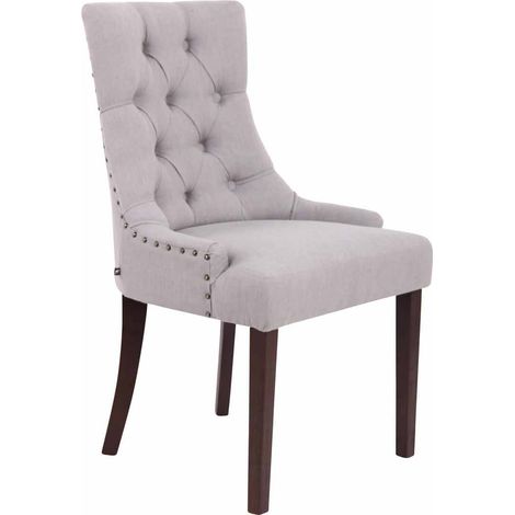 Silla de comedor, despacho o tocador, acolchada en tela gris oscuro, FAL10061 (1/5)