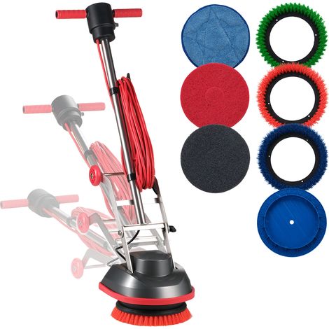 Mophorn Fregadora de suelos comercial, máquina robusta con 2 ruedas, pulidora eléctrica para alfombras, hasta 1900 RPM, incluye 3 almohadillas y 3 cepillos - Compatible con diversos tipos de suelos (1/5)