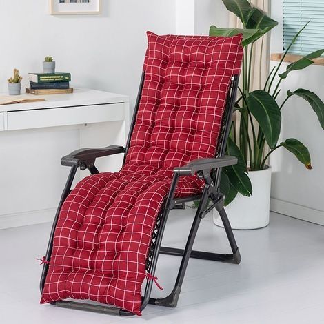 Coussin de Chaise Longue de Patio, Coussins de Chaise Longue d'intérieur/extérieur Coussin de canapé de Chaise à Bascule, Coussin de Banc de balançoire de Chaise (Rouge,48x155cm) (1/5)