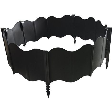 Bordure de jardin 2,7 m avec kit 20 barrières emboîtables et 10 piquets, hauteur 15 cm, résistante aux intempéries, installation rapide, parfaite pour pelouse, allée, cour et décoration paysagère, noi (1/5)