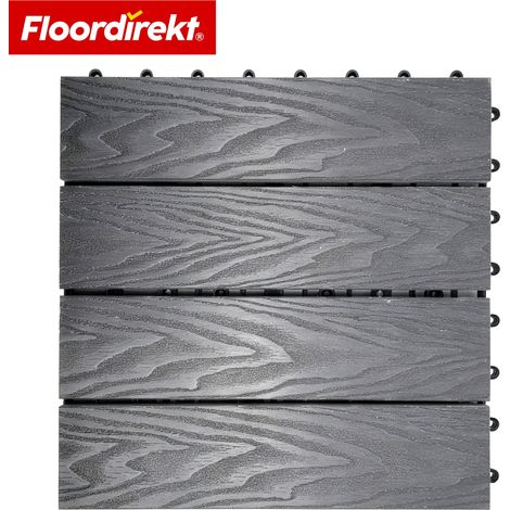 WPC-Terrassenfliese Noble 3D 30 x 30 cm Grau 1 Fliese (1/4)