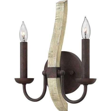 Elstead Middlefield - 2 Licht Innenkerze Wandleuchte Eisenrost, E14 (1/5)