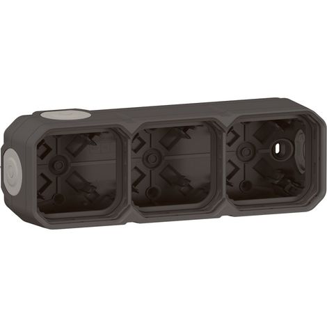 Legrand 069603L Scatola da incasso con terminali a 3 posti orizzontali e verticali Plexo antracite