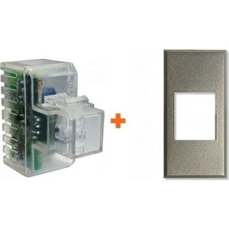 Fanton lampada emergenza led compatibile Bticino Axolute argento - 82882-BA