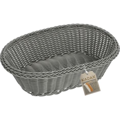 Cesta de plástico, 30 cm x 20 cm x 10 cm, apta para pan y fruta, forma ovalada, se recomienda lavar a mano. (1/5)