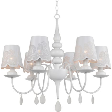 Lampadario classico FABRIZIA bianco 6xE14 Polux 310415