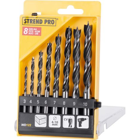 Satz von Bohrern Strend Pro WD122, 8-teilig, 3-10 mm, Wood, für Holz (1/2)