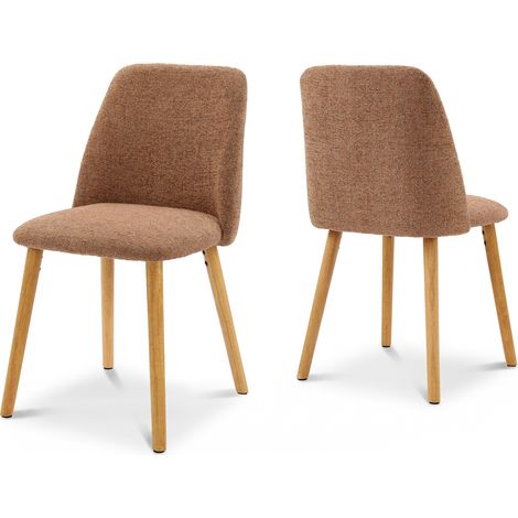 Goeurvant Sillas de Comedor Modernas Minimalistas con Tapizado Transpirable y Patas de Madera Maciza - Juego de 2 - Naranja (1/5)