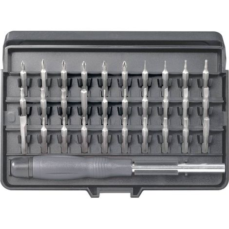 TOOLCRAFT 820935 Kit inserti 31 parti Taglio, Croce Phillips, Croce Pozidriv, Brugola interna, Profilo a T (1/2)